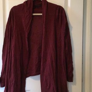 Cascading sweater burgundy maroon one sz cardigan